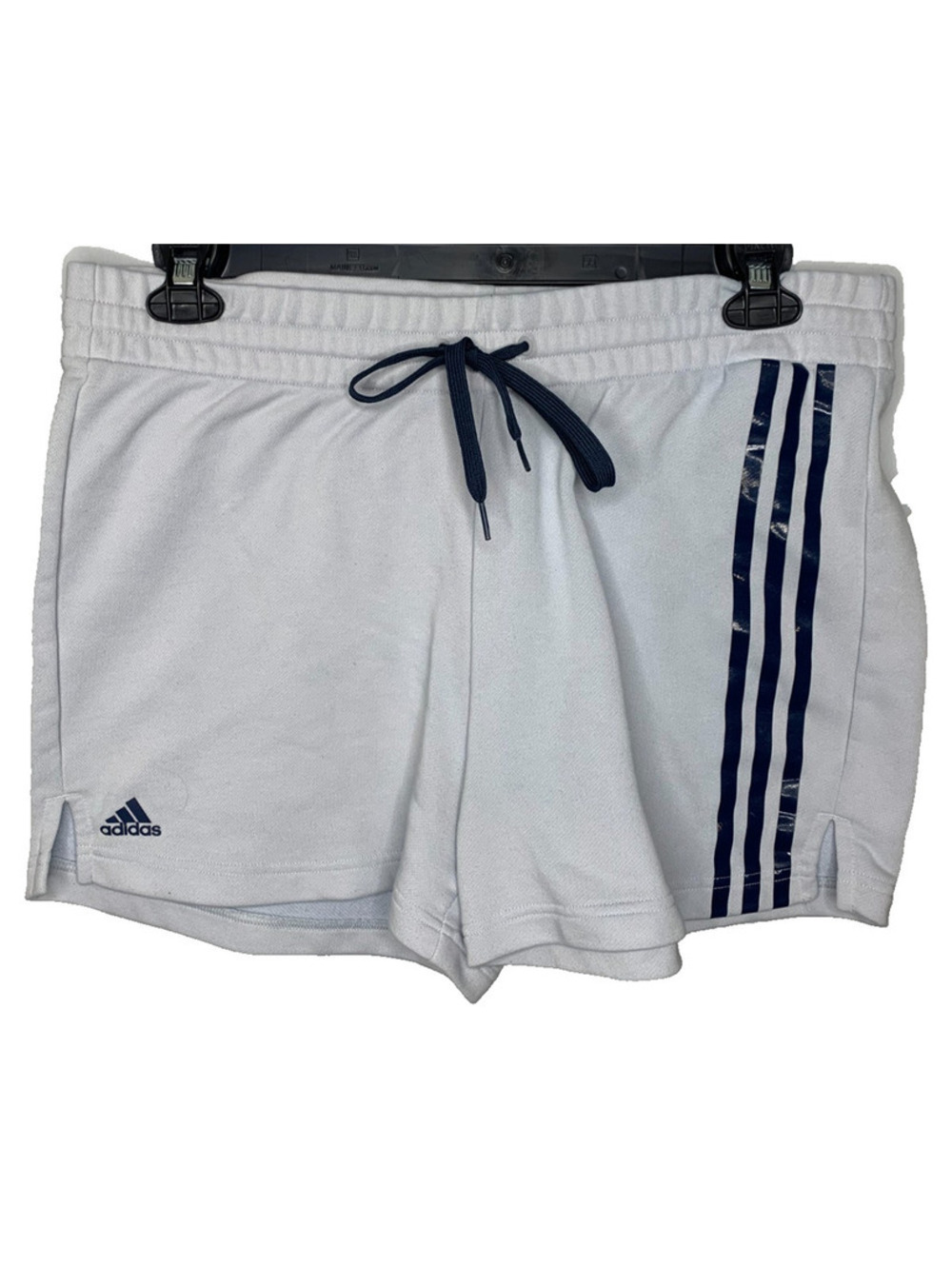 Adidas Primegreen Women's US XL Light Blue/Navy Stripe Sweatshorts